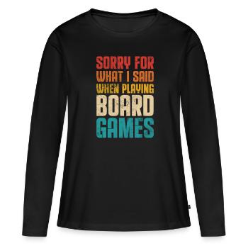 Brettspiel - Frauen Premium Bio Langarmshirt - Schwarz - Vorne - Julia (174cm)