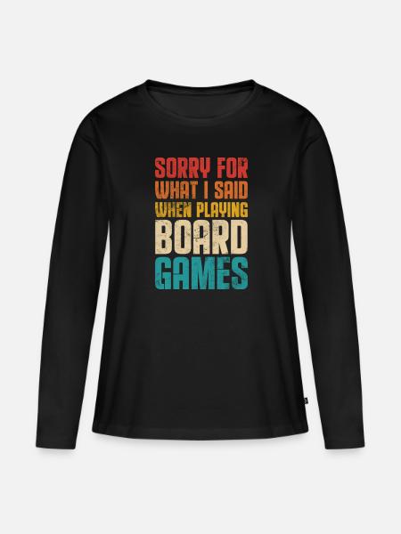 Brettspiel - Frauen Premium Bio Langarmshirt - Schwarz
