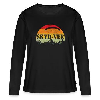 Skydive - T-shirt manches longues Premium bio Femme - noir - Devant - Julia (174cm)