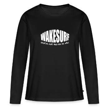 Wakeboard Wakeboarder Wakeboard Cadeau - T-shirt manches longues Premium bio Femme - noir - Devant - Julia (174cm)