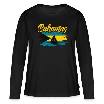 Bahamas Karibik Insel Atlantik Sommer Geschenk - Frauen Premium Bio Langarmshirt - Schwarz - Vorne - Julia (174cm)