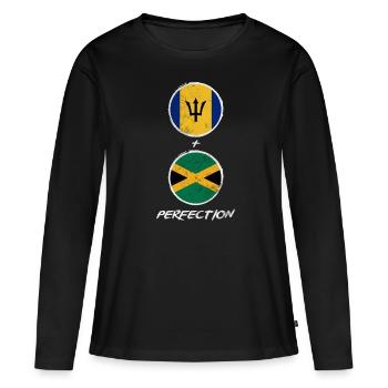 Barbade - T-shirt manches longues Premium bio Femme - noir - Devant - Julia (174cm)