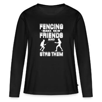 Escrime Épée Sabre Épée Épée Escrime Cadeau - T-shirt manches longues Premium bio Femme - noir - Devant - Julia (174cm)