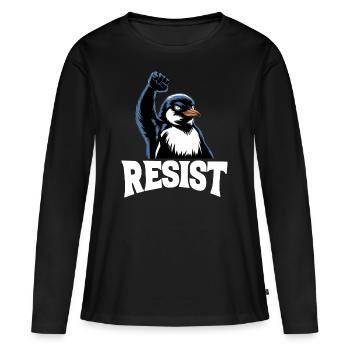 Pingouin Proteste Résistance Taxes - T-shirt manches longues Premium bio Femme - noir - Devant - Julia (174cm)