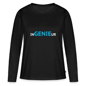 InGENIEur Ingenieur GENIE - Frauen Premium Bio Langarmshirt - Schwarz - Vorne - Julia (174cm)