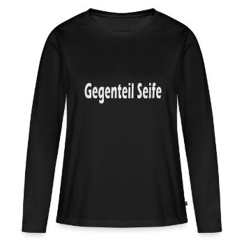 Gegenteil Seife - Frauen Premium Bio Langarmshirt - Schwarz - Vorne - Julia (174cm)
