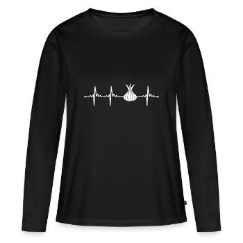 Oignon - T-shirt manches longues Premium bio Femme - noir - Devant - Julia (174cm)