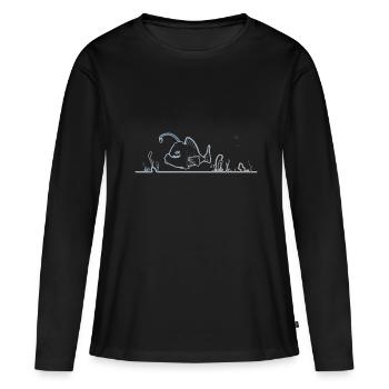 Profondeur des océans - T-shirt manches longues Premium bio Femme - noir - Devant - Julia (174cm)