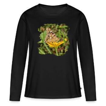 Le papillon est un papillon migrateur - T-shirt manches longues Premium bio Femme - noir - Devant - Julia (174cm)