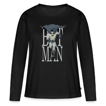 Batman court dans la nuit - T-shirt manches longues Premium bio Femme - noir - Devant - Julia (174cm)