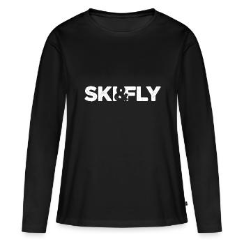 SKI&FLY white - Women's Premium Organic Long Sleeve Shirt - black - Front - Julia (174cm)