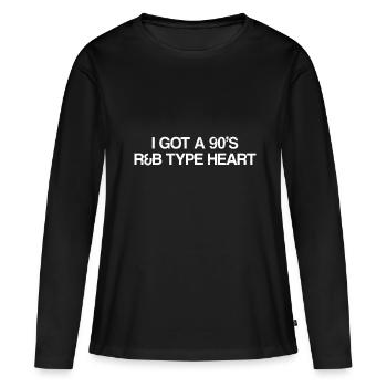 années quatre-vingt-dix - T-shirt manches longues Premium bio Femme - noir - Devant - Julia (174cm)