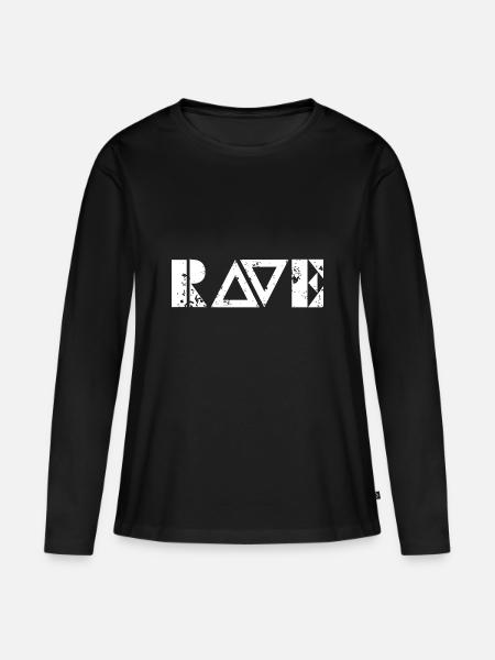 Techno - Techno music - Rave Shirt - Frauen Premium Bio Langarmshirt - Schwarz