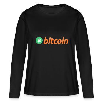Bitcoin (Bitcoin) - Frauen Premium Bio Langarmshirt - Schwarz - Vorne - Julia (174cm)