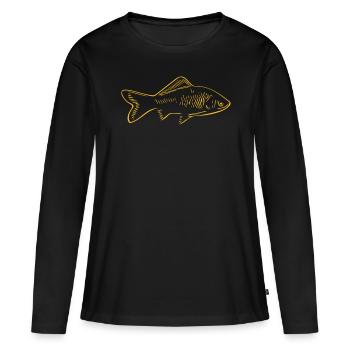 Fisch - Frauen Premium Bio Langarmshirt - Schwarz - Vorne - Julia (174cm)