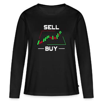 Marché boursier Trader Candlestick Chart Trading Gift - T-shirt manches longues Premium bio Femme - noir - Devant - Julia (174cm)