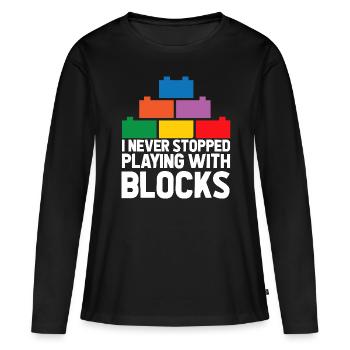 Brick Builder Brick Building Master Builder - Women's Premium Organic Long Sleeve Shirt - black - Front - Julia (174cm)
