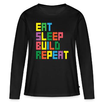 Brick Builder Brick Building Master Builder - Women's Premium Organic Long Sleeve Shirt - black - Front - Julia (174cm)