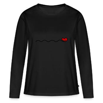 ornements de cœur - T-shirt manches longues Premium bio Femme - noir - Devant - Julia (174cm)