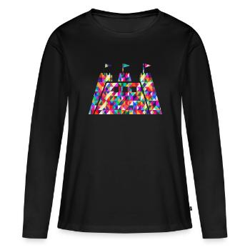 Château - T-shirt manches longues Premium bio Femme - noir - Devant - Julia (174cm)