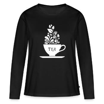 Tea - Women's Premium Organic Long Sleeve Shirt - black - Front - Julia (174cm)