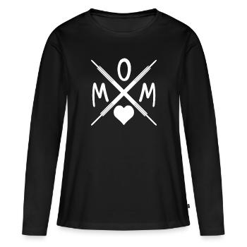 Maman - Maman - Maman - T-shirt manches longues Premium bio Femme - noir - Devant - Julia (174cm)
