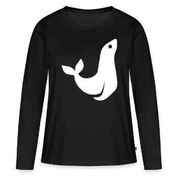 seehund tier - Frauen Premium Bio Langarmshirt - Schwarz - Vorne - Julia (174cm)