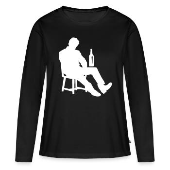 Besoffener Mann Saufen Drunk - Frauen Premium Bio Langarmshirt - Schwarz - Vorne - Julia (174cm)