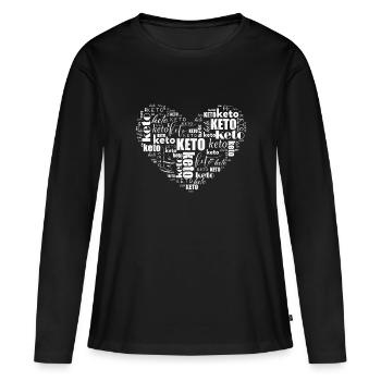 Ein Herz aus Keto Großartig für Keto-Anhänger - Frauen Premium Bio Langarmshirt - Schwarz - Vorne - Julia (174cm)
