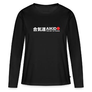 Cool Aikido Japanese Martial Art - Women's Premium Organic Long Sleeve Shirt - black - Front - Julia (174cm)