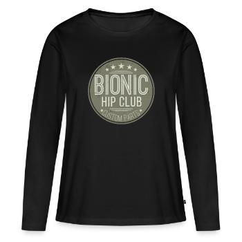 Bionic Hip Replacement Surgery Hüftprothese - Frauen Premium Bio Langarmshirt - Schwarz - Vorne - Julia (174cm)