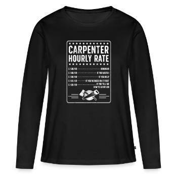 Funny Carpenter Dad Brother Son Father'S Day Gift - Women's Premium Organic Long Sleeve Shirt - black - Front - Julia (174cm)
