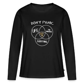 42 Antwort auf das Lebensuniversum und alles nicht - Frauen Premium Bio Langarmshirt - Schwarz - Vorne - Julia (174cm)