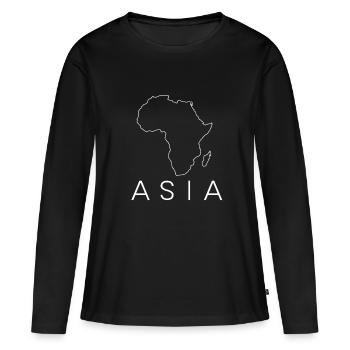 Afrique Asie Drôle - Continent sarcastique mal étiqueté - T-shirt manches longues Premium bio Femme - noir - Devant - Julia (174cm)