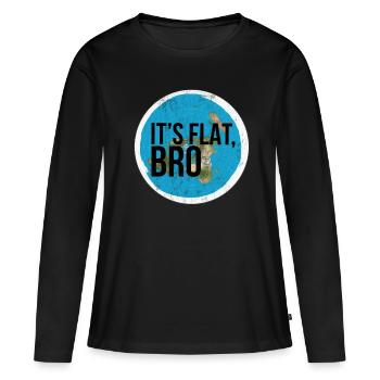 Flat Earth Flat Bro Flat Earther Society - T-shirt manches longues Premium bio Femme - noir - Devant - Julia (174cm)