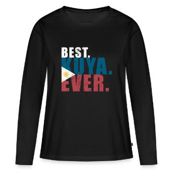 Best Kuya Ever - Filipino Elder Brother - Women's Premium Organic Long Sleeve Shirt - black - Front - Julia (174cm)
