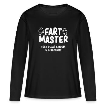 Drôle Fart Hommes Farting Boys Papa Farter Cadeaux - T-shirt manches longues Premium bio Femme - noir - Devant - Julia (174cm)