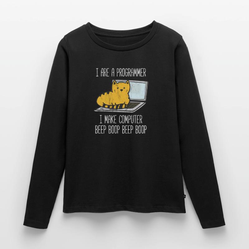 Ich bin Programmierer Ich mache Computer Beep Boop Frauen Premium Bio Langarmshirt