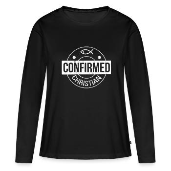 Cadeaux de confirmation catholique pour garçons et filles - T-shirt manches longues Premium bio Femme - noir - Devant - Julia (174cm)