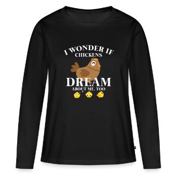 Hühnchen-Pyjama - Hühnchen-Pyjama-Traum - Frauen Premium Bio Langarmshirt - Schwarz - Vorne - Julia (174cm)