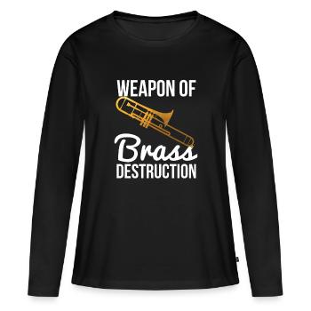 Lustige Posaune Spieler Geschenkwaffe aus Messing - Frauen Premium Bio Langarmshirt - Schwarz - Vorne - Julia (174cm)