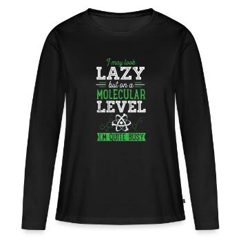 Molekularbiologie auf molekularer Ebene Ich bin ganz - Frauen Premium Bio Langarmshirt - Schwarz - Vorne - Julia (174cm)