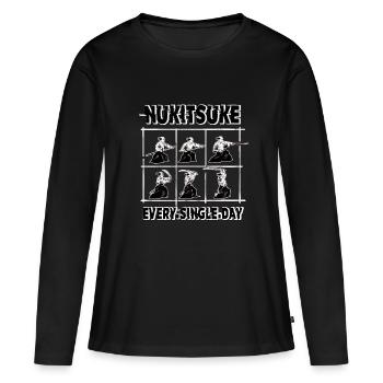 Iaido Iaijutsu Bushido Nukitsuke Samurai japonais - T-shirt manches longues Premium bio Femme - noir - Devant - Julia (174cm)