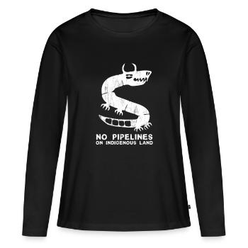 Keine Pipelines auf indigenem Land Sioux Indianer - Frauen Premium Bio Langarmshirt - Schwarz - Vorne - Julia (174cm)