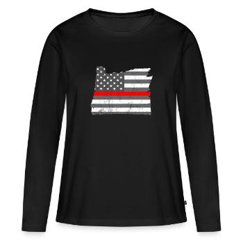 Oregon Firefighter Firefighter Academy Training - Women's Premium Organic Long Sleeve Shirt - black - Front - Julia (174cm)