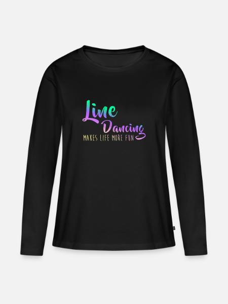 Line-tanssi tekee elämästä hauskempaa matkaa - Premium økologisk langærmet T-shirt til kvinder - sort