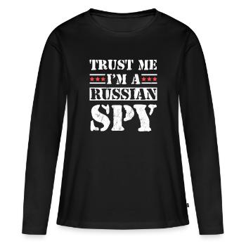 Vertrauen Sie mir, ich bin ein russischer Spion Lustiger Ussr-Sowjet - Frauen Premium Bio Langarmshirt - Schwarz - Vorne - Julia (174cm)
