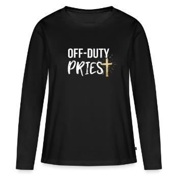 OffDuty Prêtre Drôle Prêtre Pasteur - T-shirt manches longues Premium bio Femme - noir - Devant - Julia (174cm)