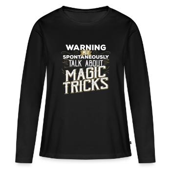 Magier sprechen spontan Zaubertricks - Frauen Premium Bio Langarmshirt - Schwarz - Vorne - Julia (174cm)