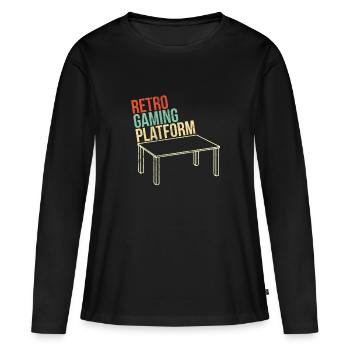 Parodie de jeu originale rétro pour les amateurs de jeux de société - T-shirt manches longues Premium bio Femme - noir - Devant - Julia (174cm)